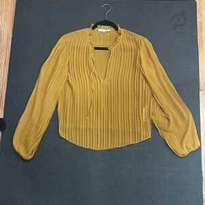 Frame Denim Mustard Pleated Blouse